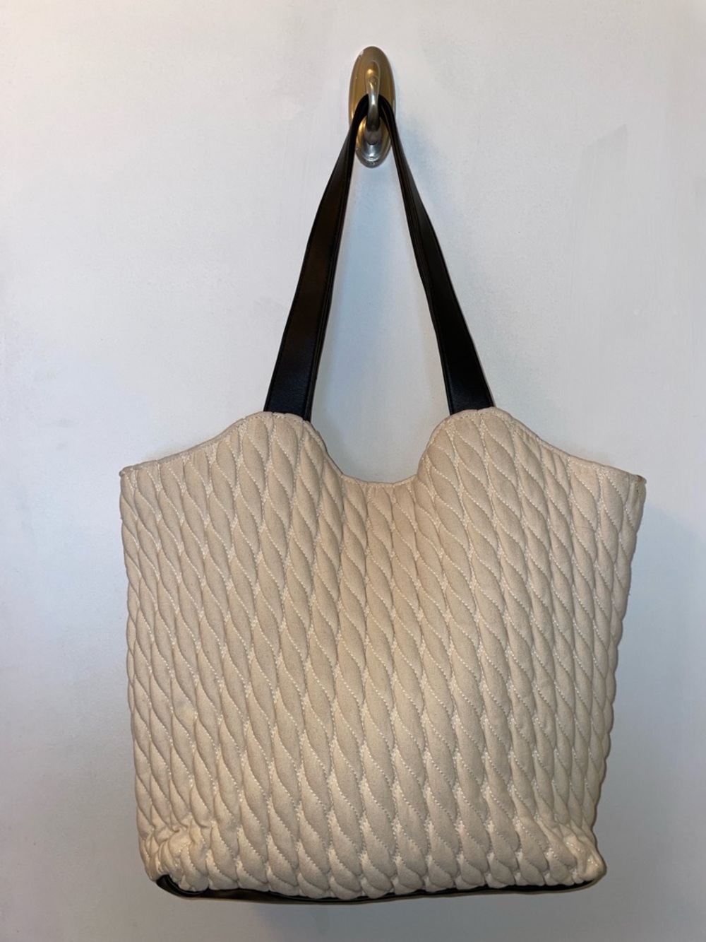 Neutral Tote Bag • Textured Oversized Carryall • Minimalist Shoulder Bag